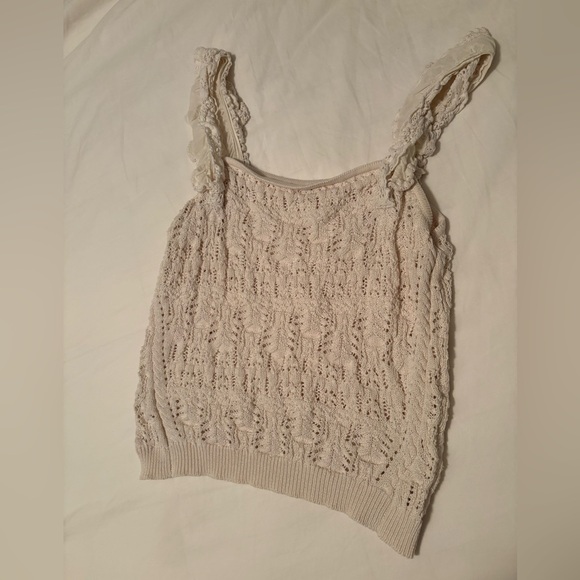 Dex Cream Lace-Trim Knit Tank - Picture 2 of 4